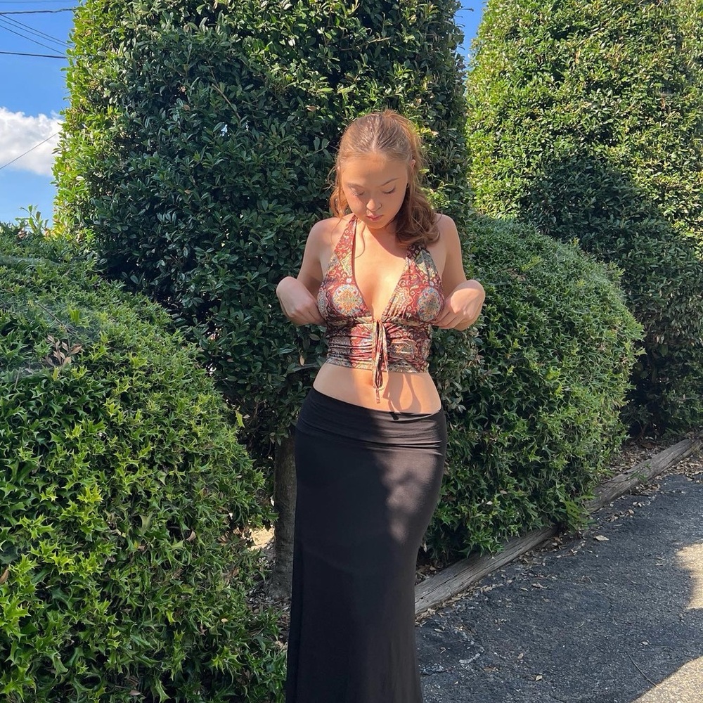 patterned halter top
